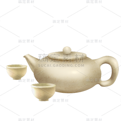茶具主题元素贴纸