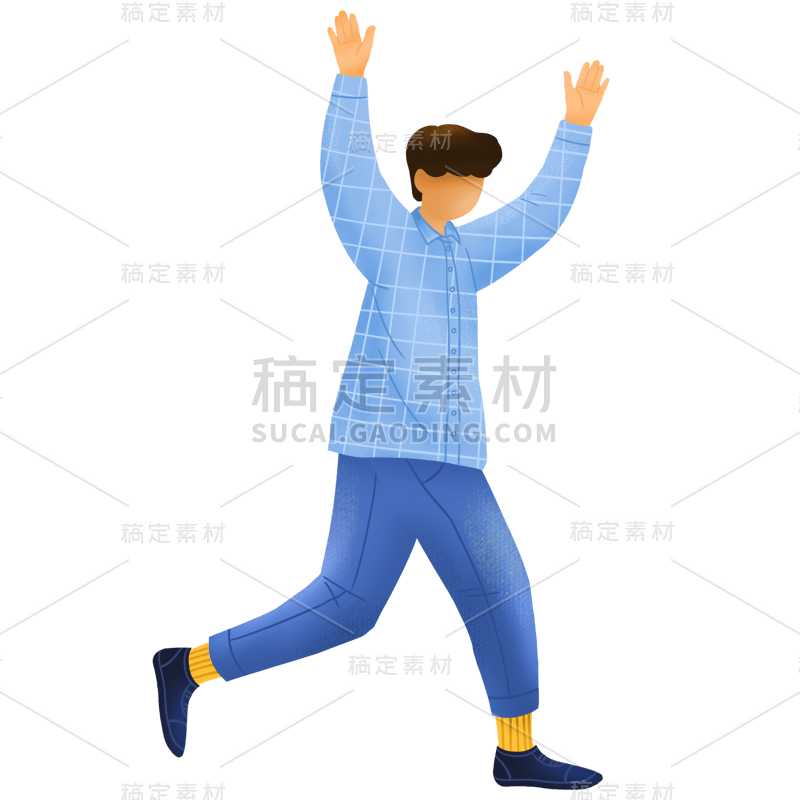 手绘-人物插画贴纸-男人1