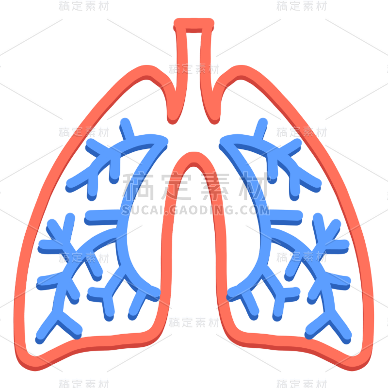 卡通风肺部医疗元素贴纸6