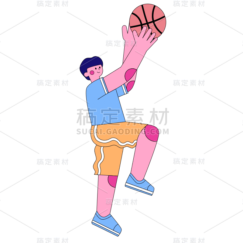 SVG-运动员形象贴纸5-打篮球