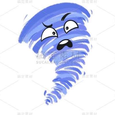 手绘-龙卷风天气元素贴纸2