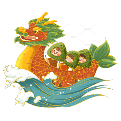 划龙舟端午节金边中国风大尺寸贴纸5