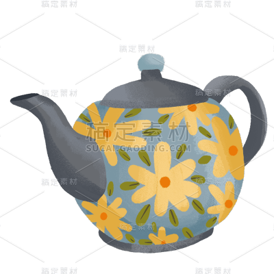手绘-家居用品贴纸-茶壶4
