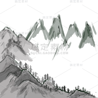 工笔画风-水墨风-山水元素