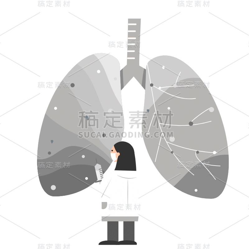 手绘-医生看病场景贴纸元素