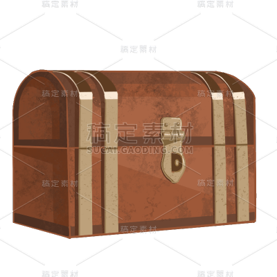 手绘-西方古典生活用品贴纸-箱子