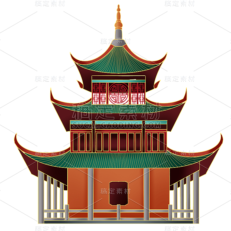 中国风-国潮特色建筑插画3