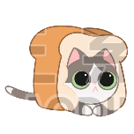 面包小猫可爱卡通动态贴纸