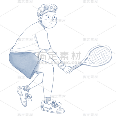 手绘-体育竞技元素贴纸人物3