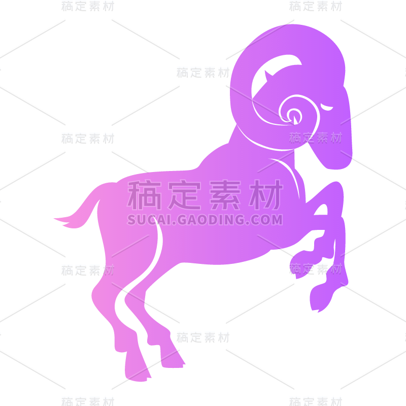 扁平-星座元素贴纸-SVG-白羊座