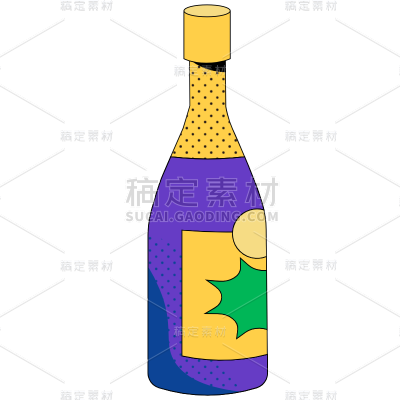 扁平-孟菲斯风元素-SVG-香槟