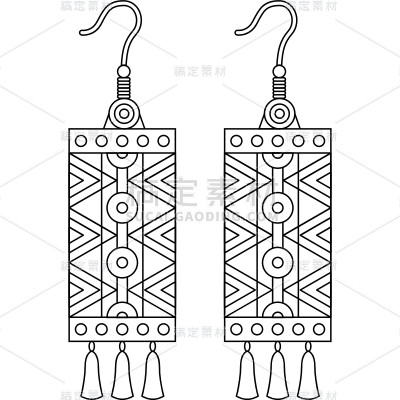 线性手绘耳坠民族首饰