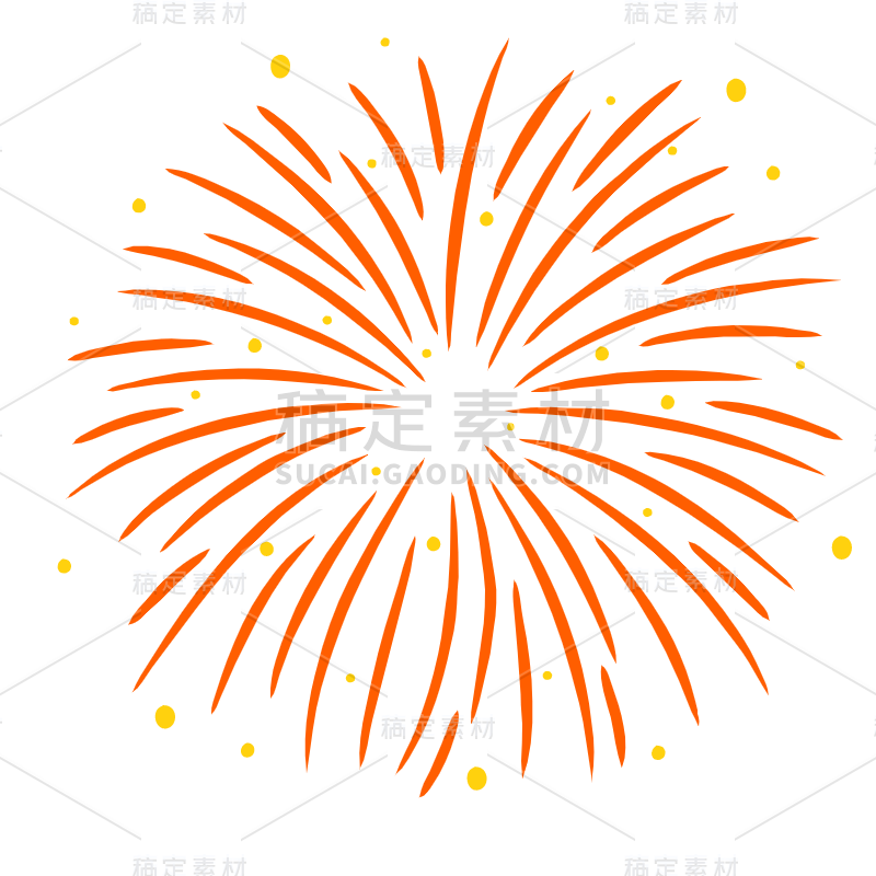 手绘-常见烟花绽放贴纸