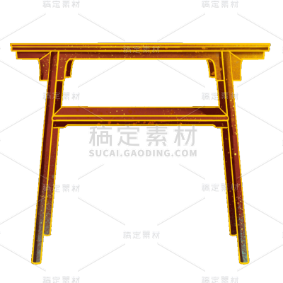 中国风元素贴纸-桌子