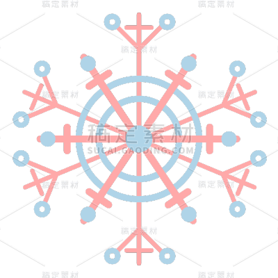 矢量雪花冬天氛围贴纸