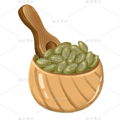 工笔画风-食物元素-绿豆
