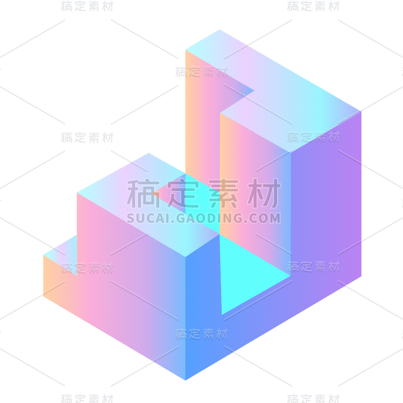 3D-渐变立体几何贴纸SVG-7