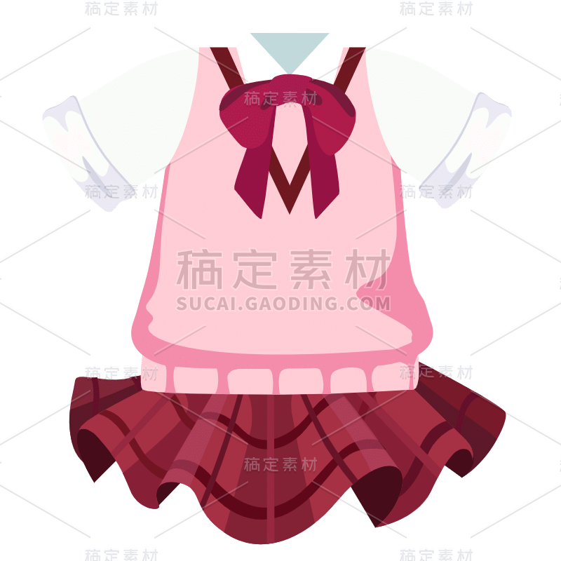 粉色卡通少女JK制服套裙