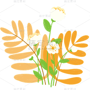 手绘-文艺清新花卉植物元素贴纸8