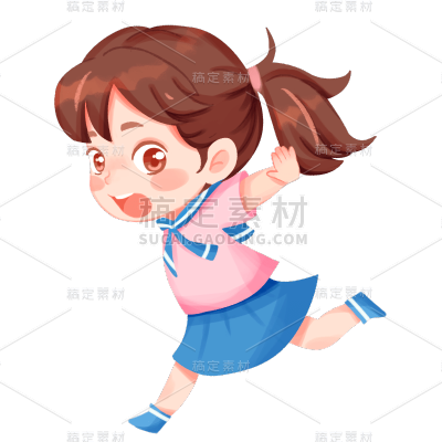 卡通清新手绘小女孩