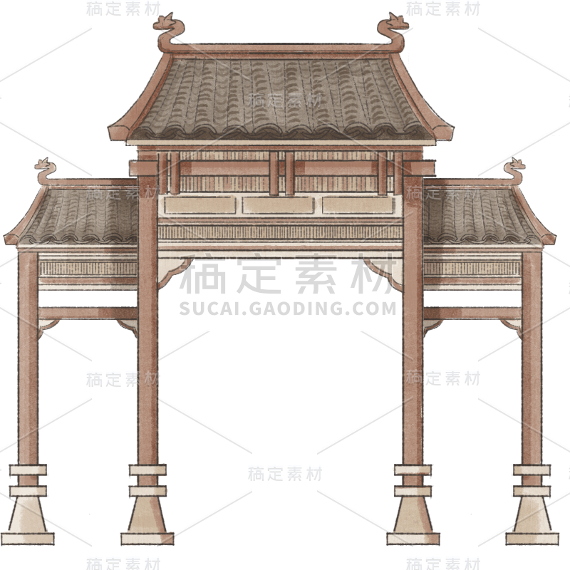 工笔画风-建筑元素