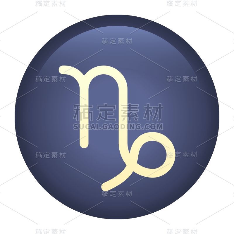 简约十二星座贴纸-SVG-摩羯座