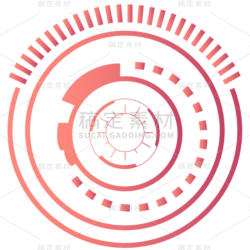 扁平科技风光圈光环装饰贴纸7