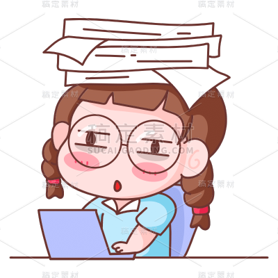 矢量插画-卖萌女孩表情贴纸