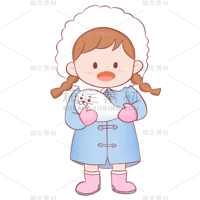 手绘-大雪节气氛围专题贴纸17