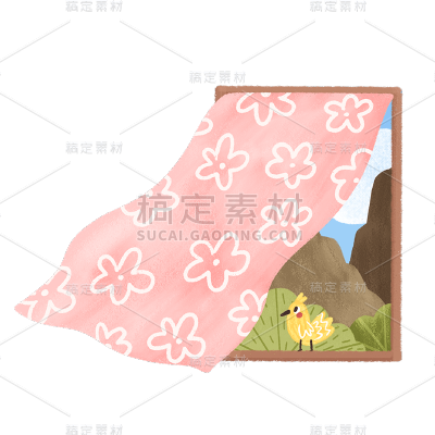 生活风人物场景插画贴纸-窗户