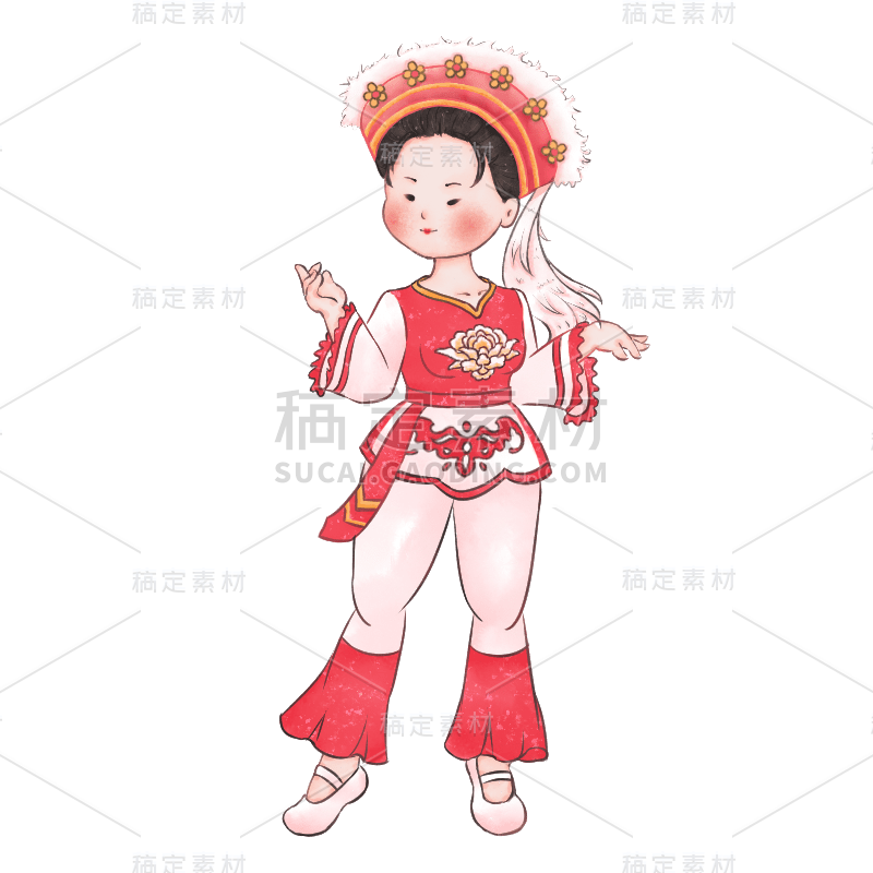 手绘-少数民族元素贴纸