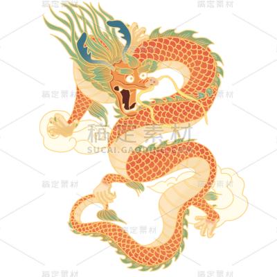 中国风龙凤贴纸