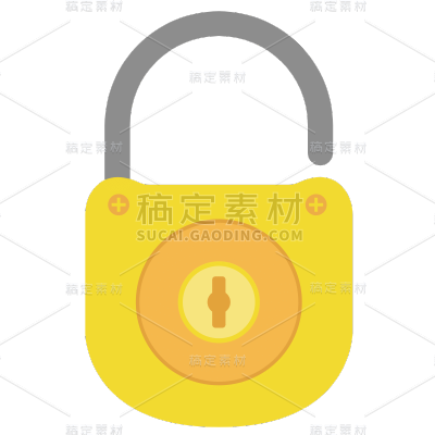 手绘-安全主题贴纸SVG-锁