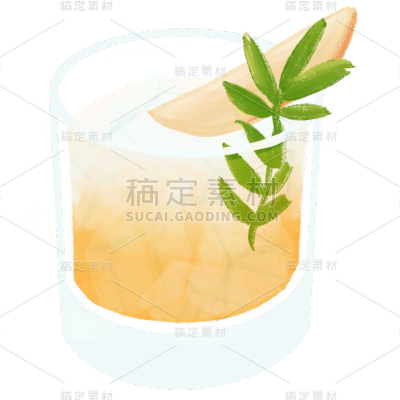 手绘-清新鸡尾酒元素贴纸3