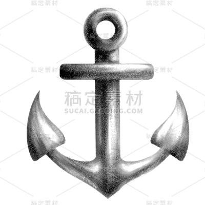 手绘-钓具元素-船锚