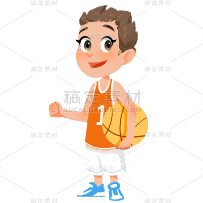 手绘-儿童兴趣班主题-篮球