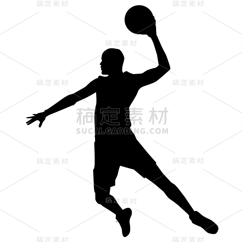 篮球人物剪影贴纸-SVG9