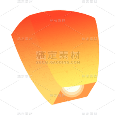 手绘-七夕情人节元素-孔明灯
