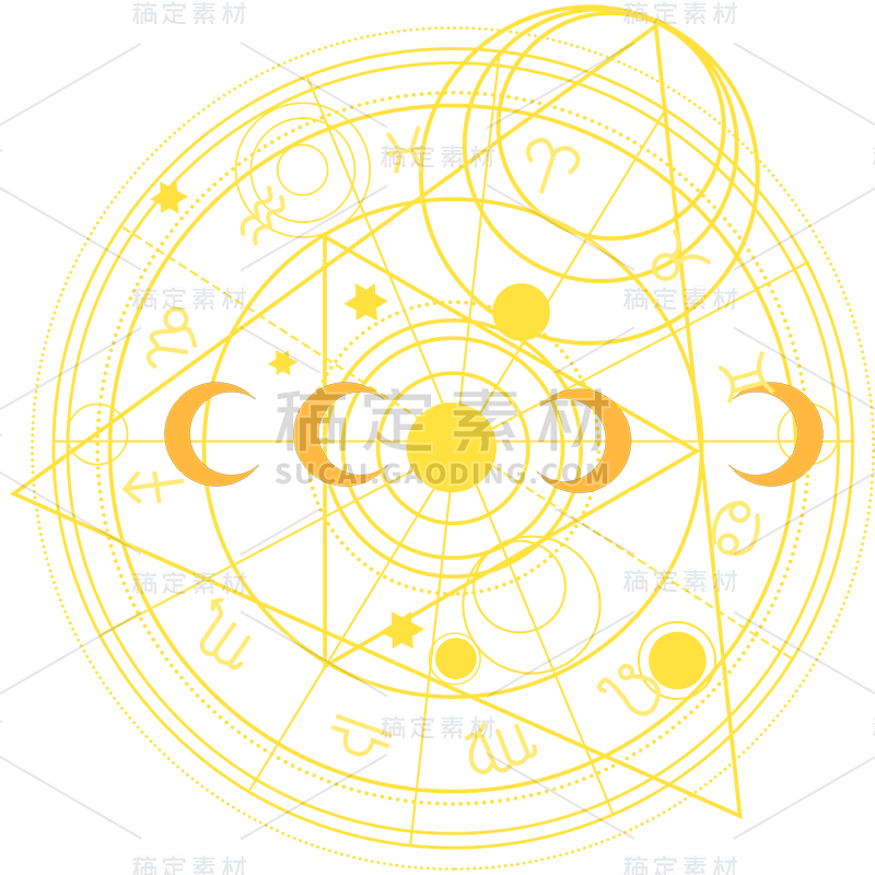 手绘-星座星盘常规贴纸3