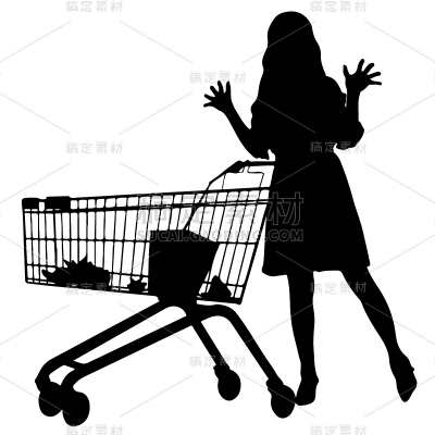 购物人物剪影贴纸-SVG4
