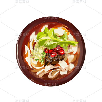 手绘美食贴纸-面食