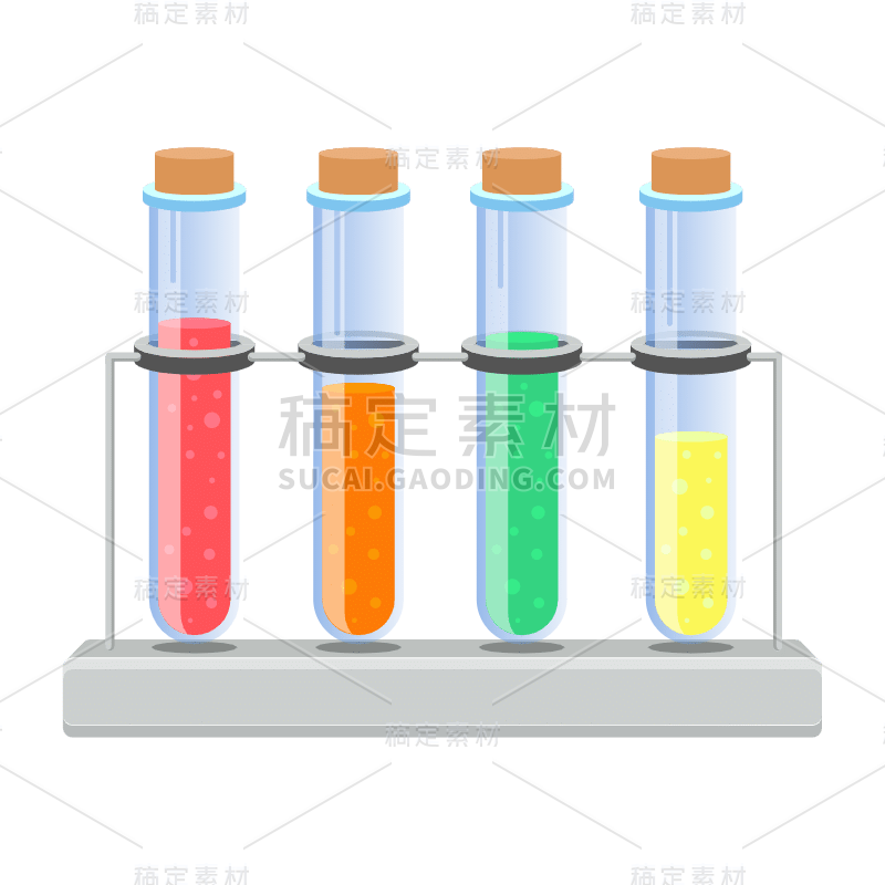 手绘-初高中课程辅导贴纸-试管