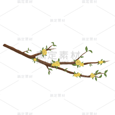 手绘-中国风元素-桂花枝