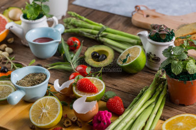 美食系列实景西式调料蘸料水果