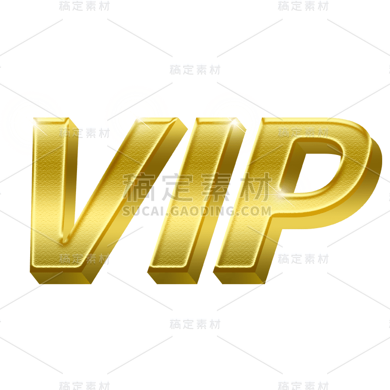 3D-立体简约VIP英文文字2