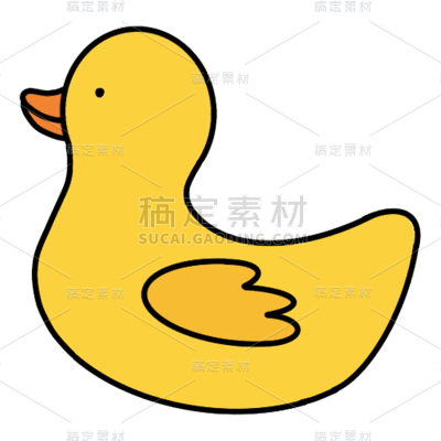 手绘-冲浪运动人物插画贴纸鸭子