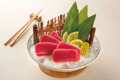 美食系列实景日本料理生鱼块刺身