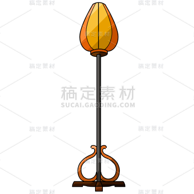 手绘-灯具家居生活贴纸5