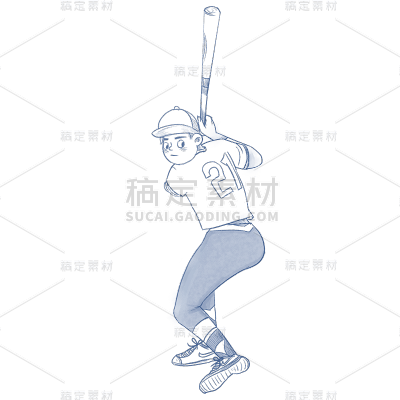 手绘-体育竞技元素贴纸人物1