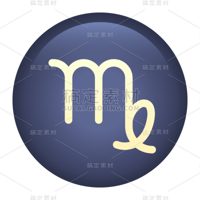 简约十二星座贴纸-SVG-处女座